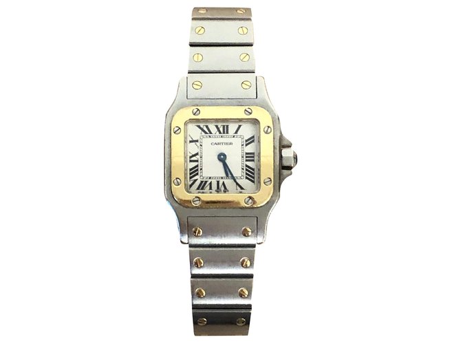 Relógio Cartier Santos em Ouro e Aço Prata  ref.258613