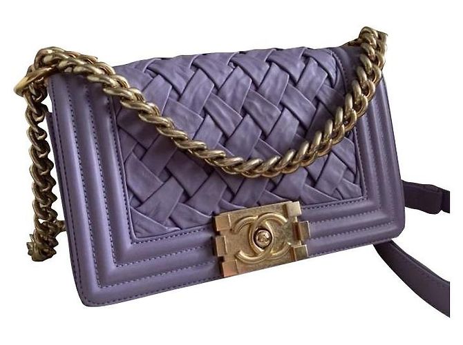 Le Boy Bolsa Chanel Boy Mini Paris-Versailles Roxo Lavanda Gold hardware