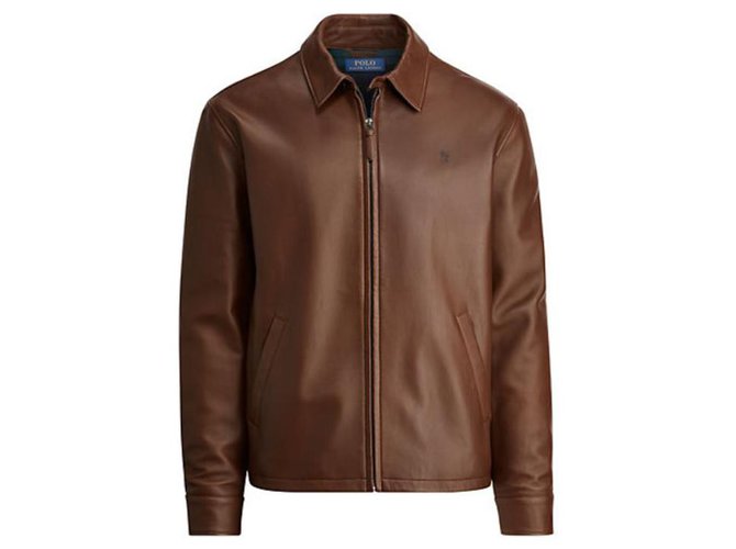 Polo Ralph Lauren Leather jacket Light brown  ref.258661