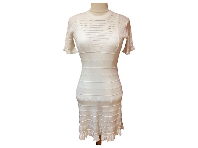 Kenzo Kleid Weiß aus Viskose und Polyester