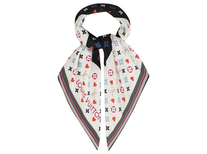 Louis Vuitton LV trunk square scarf Multiple colors Silk ref