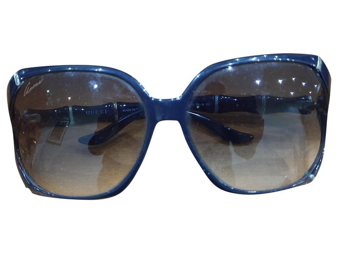 Gafas de sol de bambú Gucci Negro Plástico  ref.258702