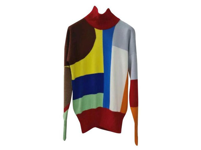 Maglione dolcevita con logo CC in cashmere multicolore Chanel Tg 38 Cachemire  ref.258784