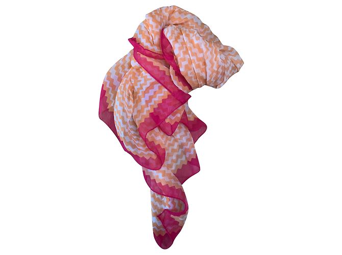 Bufanda Missoni de seda Naranja Fucsia