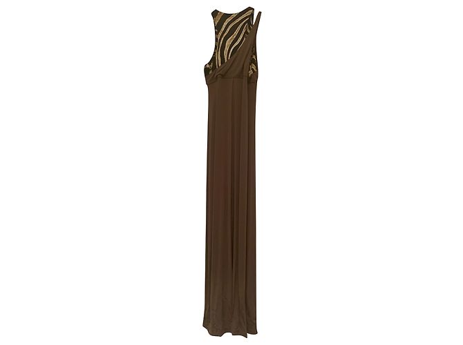 Vestido largo de un hombro Just Cavalli Marrón Claro Viscosa