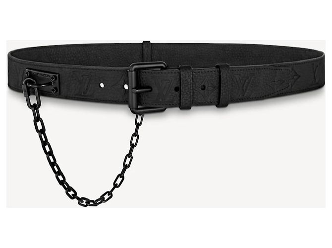 Louis Vuitton Unterschrift 35mm Gürtel 90cm Schwarz