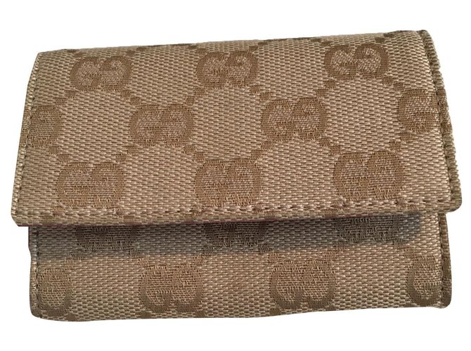 Ophidia Gucci Purses, wallets, cases Brown Beige Fuschia Leather Linen  ref.258901