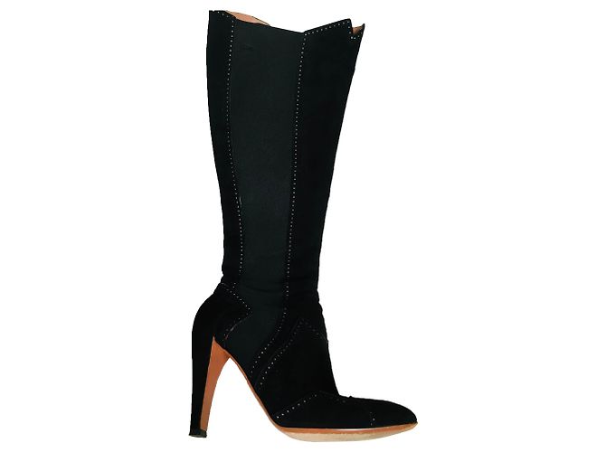 Botas Alaïa de cuero negro 38