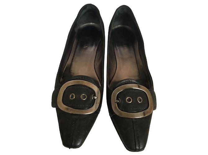 Prada Leather Mules Black 38 Silver hardware