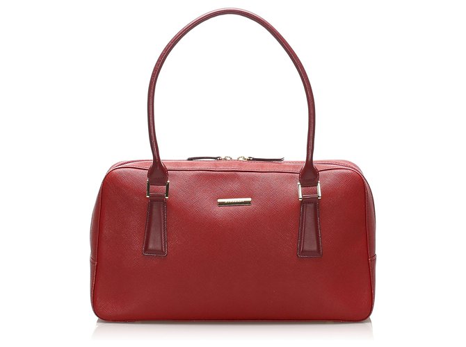 Burberry Red Leather Handbag Pony-style calfskin  ref.258967