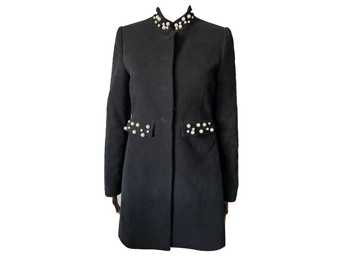 Zara Mantel Schwarz Stoff Gr. M