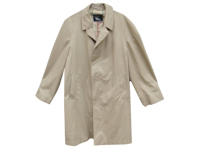Burberry vintage men's raincoat circa 1965 Beige Cotton Polyester  ref.259165