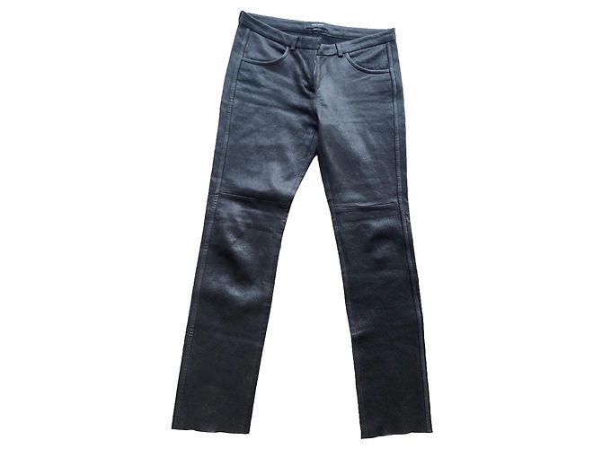Isabel Marant Lamm Lederhose Schwarz