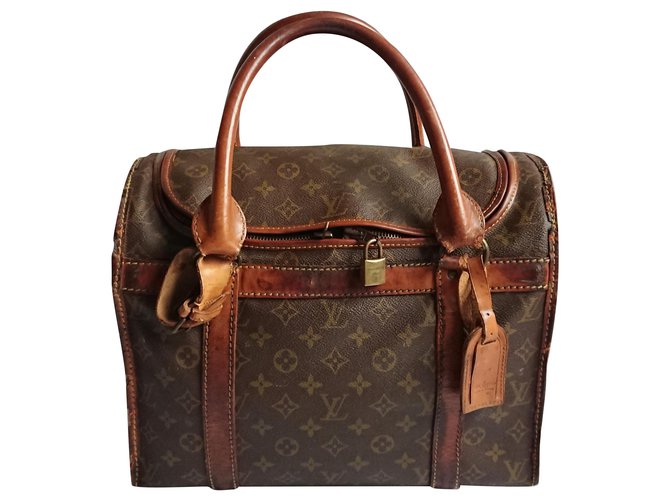 Louis Vuitton Bolsa de viaje Castaño Paño  ref.259249