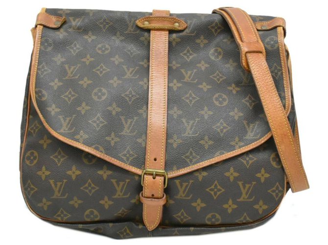 Louis Vuitton Saumur 35 Brown Cloth ref.710071 - Joli Closet