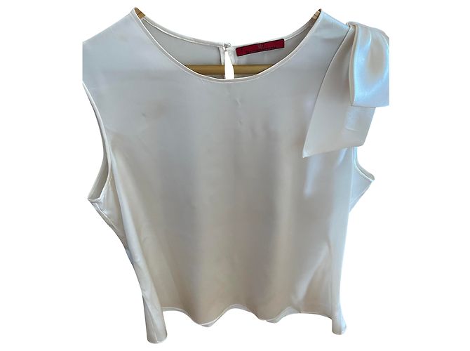 Carolina Herrera Satin Top Perle Beige