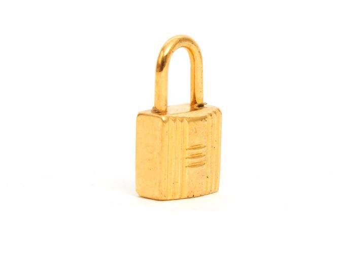 Hermès NANO KELLY LOCKER D'oro Metallo