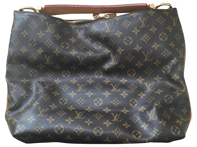 Borsa Louis Vuitton Marrone in tela