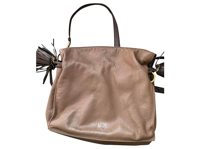Sac à main Loewe Flamenco Cuir Agneau Chocolat