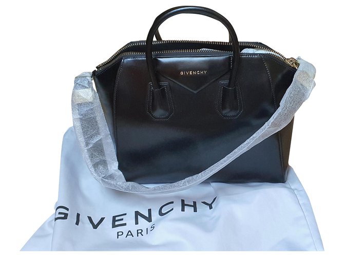 Givenchy Mittlere Antigona Schwarz Leder  ref.259661