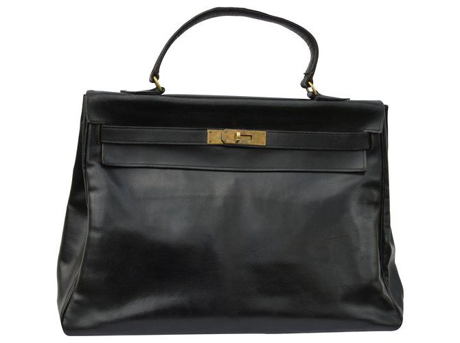 Hermès Kelly bag 35 cm Black Leather  ref.259717