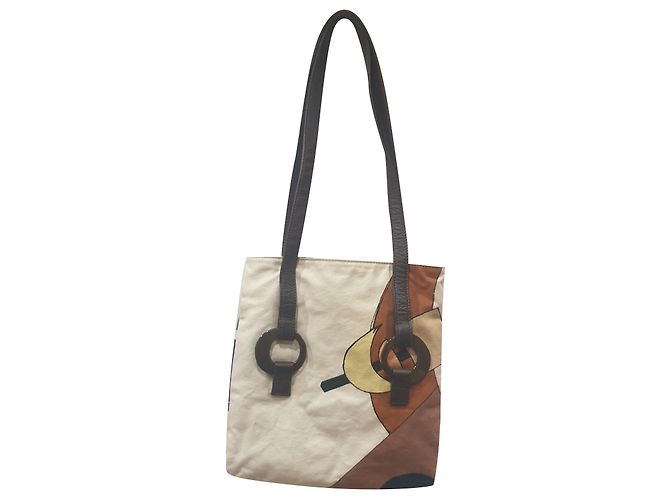 Bolsa de mão Marni em tecido estampado e couro Multicor