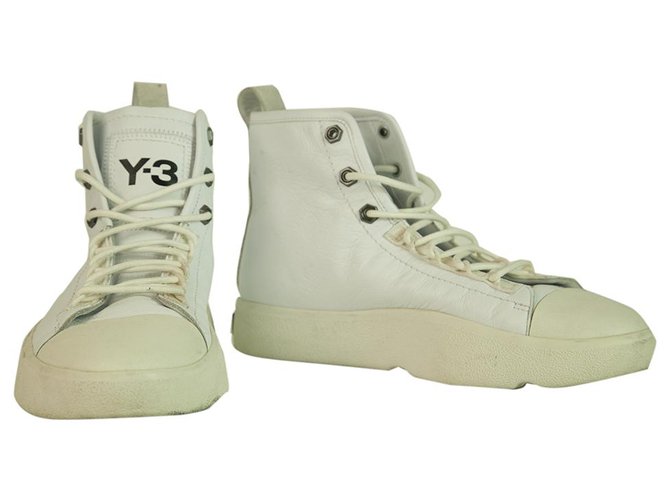 Adidas Y-3 por Yohji Yamamoto Y-3 Zapatillas Bashyo II de piel blanca 42 UE, Blanco Cuero ref.259878 - Joli