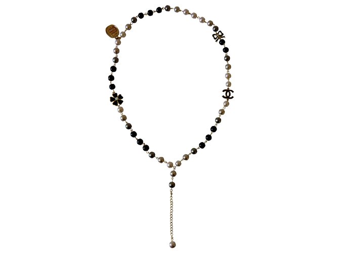 Chanel long necklace White Pearl  ref.259924