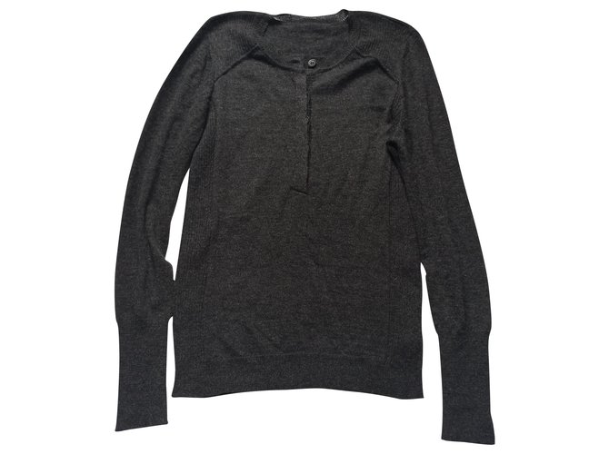 Isabel Marant Pullover Dunkelgrau aus Angora Anthrazitgrau 
