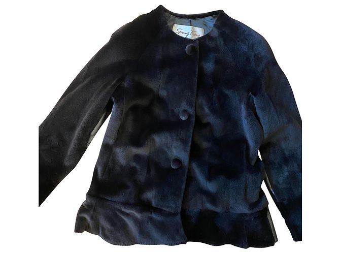 Sprung Frères Jacke aus rasiertem Nerz Dunkelbraun