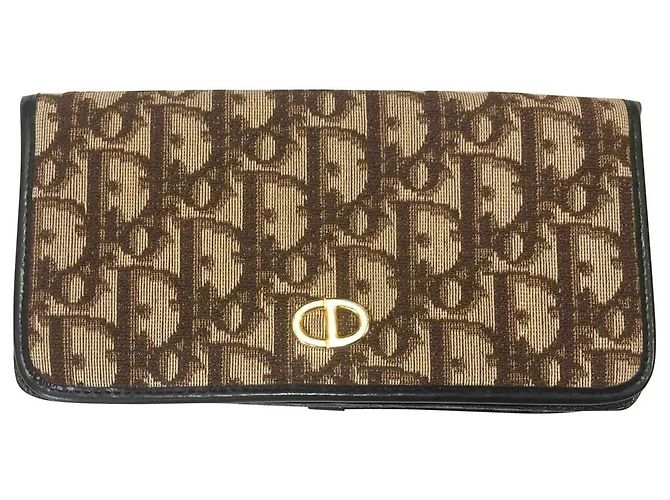 Dior Monogram Wallet Brown and Ecru