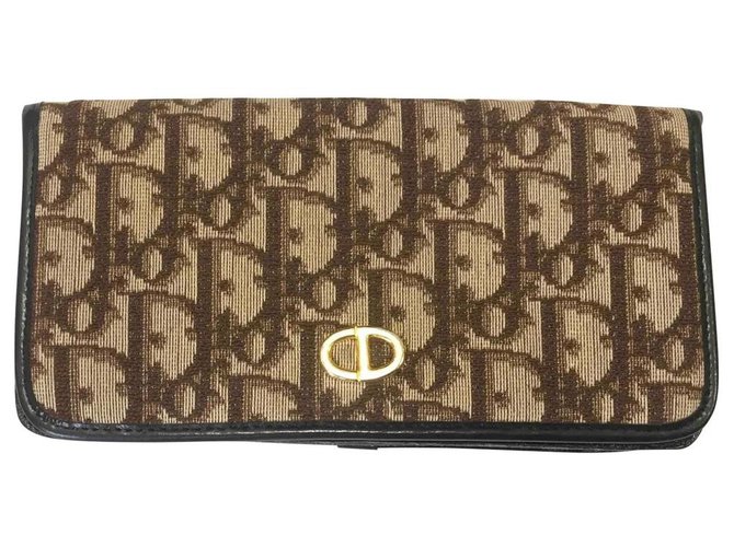 Dior Wallets Brown Cloth  ref.259943