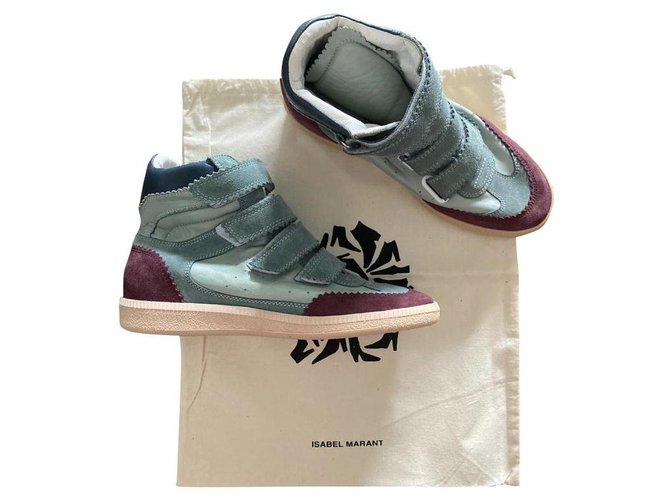 Schaap petticoat Uitgaan Isabel Marant Sneakers Blue Beige Grey Dark red Leather ref.259953 - Joli  Closet