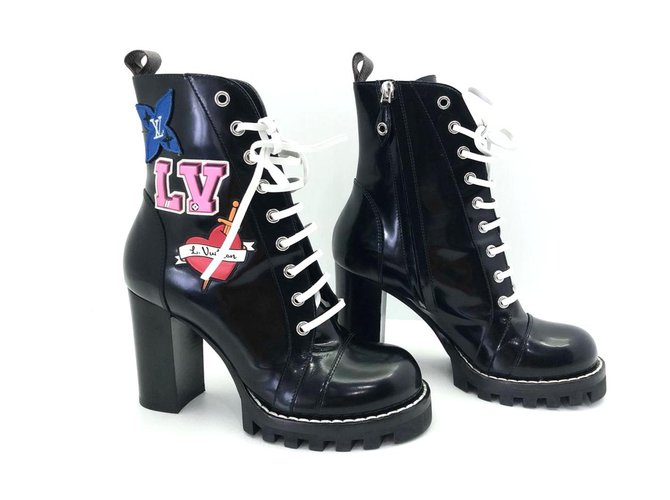 Louis Vuitton Black leather ankle boots EU37 ref.259961 - Joli Closet