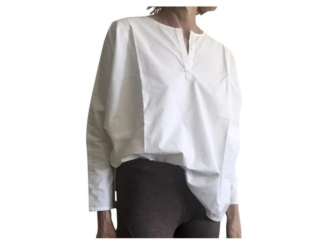 Autre Marque Blusa Manga larga túnica blanca Et Vous T.36-38 Blanco Algodón  ref.259985