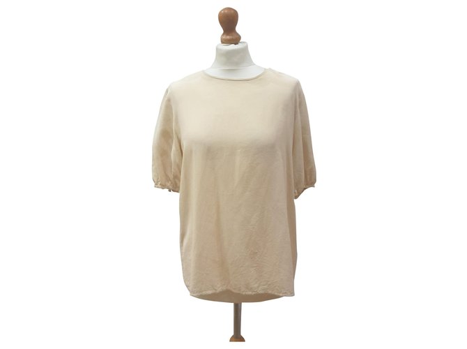 Vintage Salvatore Ferragamo shirt Cream Silk  ref.259989