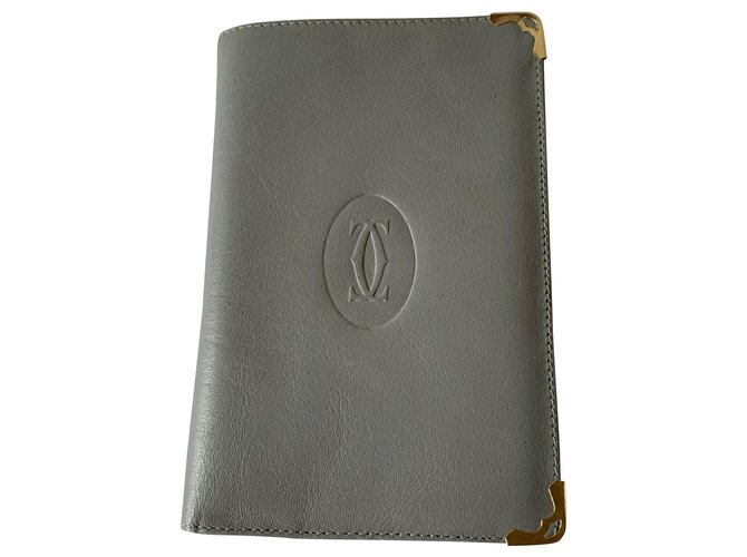Cartier Wallets Grey Gold hardware Leather  ref.260007