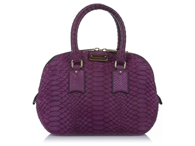 Burberry Petit sac à main en cuir python Orchard violet  ref.260092