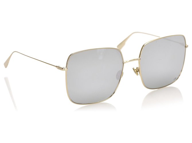 Dior Gray Square Tinted Sunglasses Grey Plastic  ref.260146
