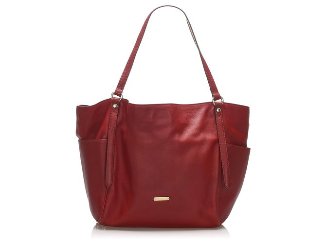 Burberry Red Canterbury Leather Tote Bag Pony-style calfskin  ref.260161