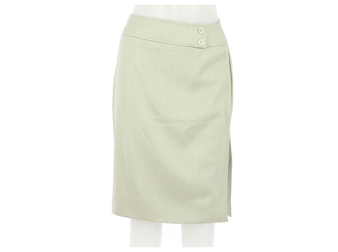 Céline Skirt suit Cream Viscose  ref.260204