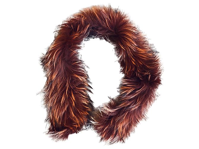 Autre Marque Ruf Fox Pelzkragen burgunderbraun