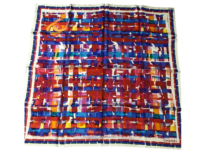 Bufanda de seda de chanel Multicolor  ref.260279