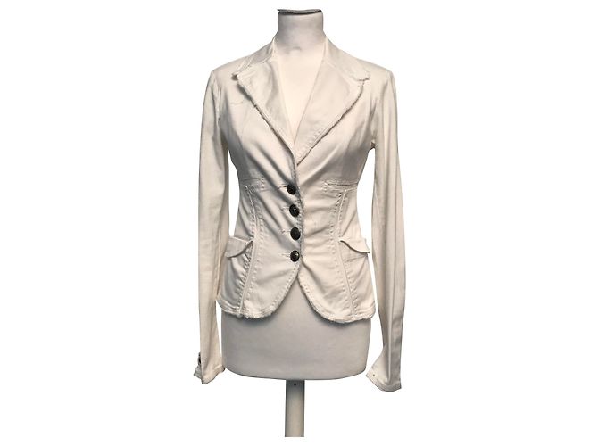 Autre Marque Blazer S ' bianco slim fit in cotone