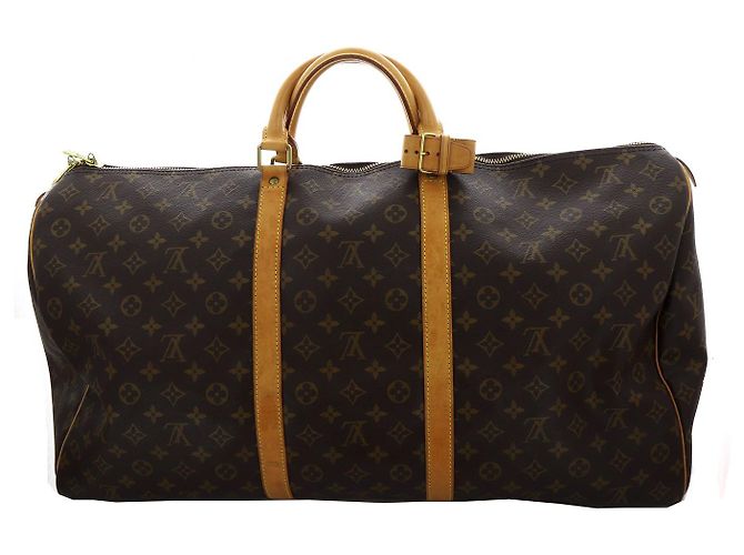 Louis Vuitton Keepall 60 em lona revestida e couro