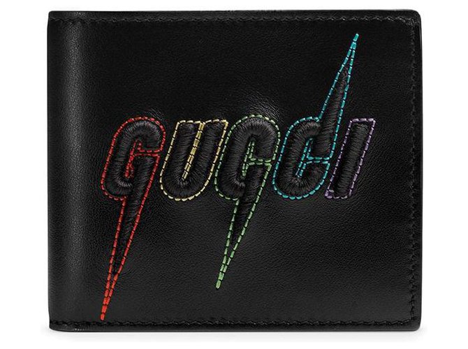 Portefeuille à logo Gucci Blade Cuir Noir  ref.260397