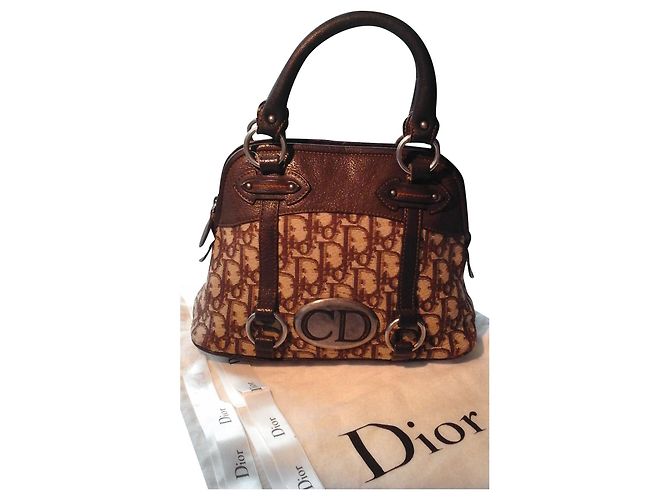 Christian Dior Handtasche Schokolade Stoff