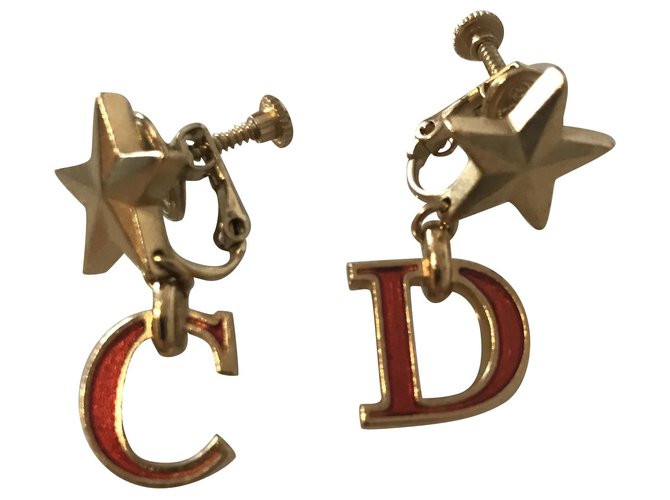Dior Earrings Red Gold hardware Metal  ref.260429