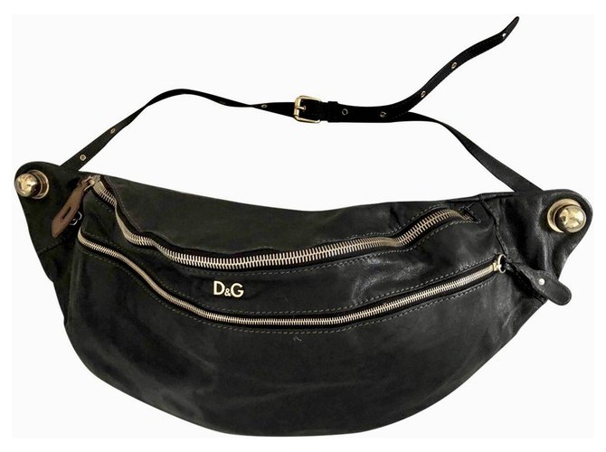 Dolce & Gabbana Banana / shoulder bag Black Leather  ref.260512