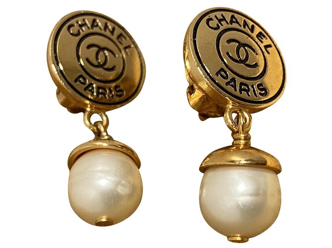 Chanel Ohrringe Golden Metall  ref.260515
